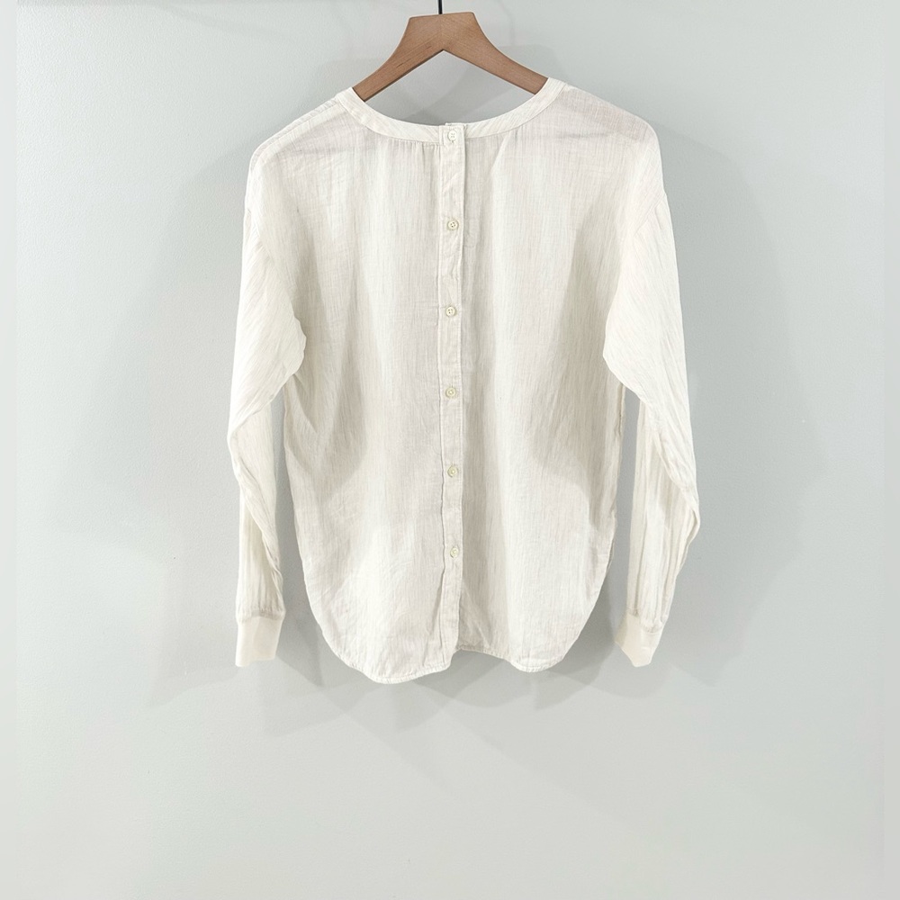 Loft Button Back Blouse Gray Size Medium - image 5